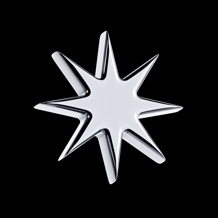 Chrome 8-pointed star